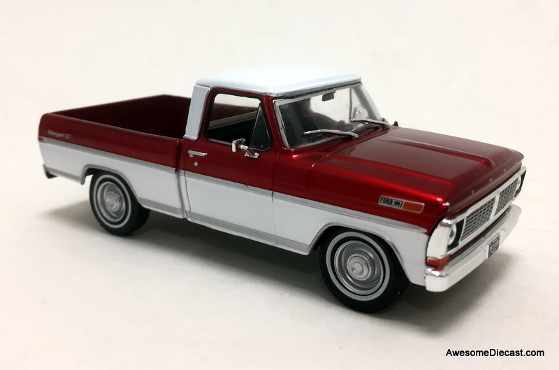 Greenlight 1:43 1970 Ford F-100 Ranger Pick Up , Metallic Red/White