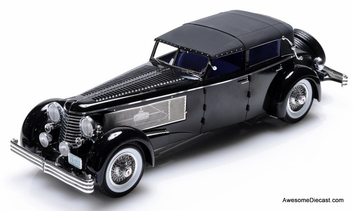 Esval 1:18 1937 Duesenberg SJ Town Car 2405 by Rollson for Mr Rudolf Bauer: Roof Up Version