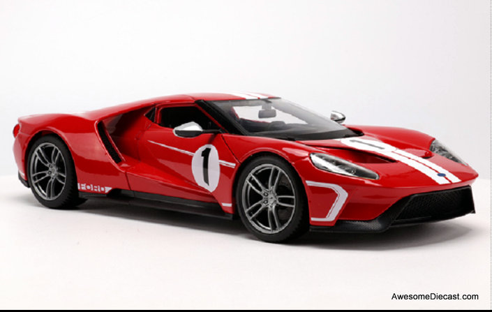 Maisto 1:18 2018 Ford GT: Heritage Edition, Race Red
