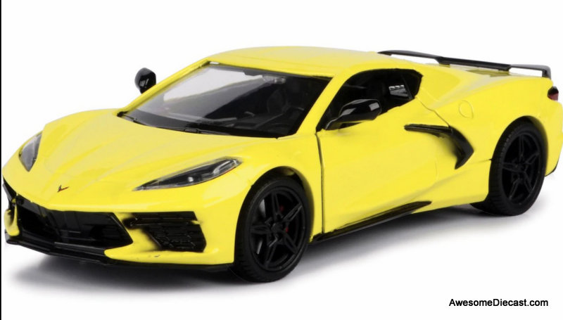 Motor Max 1:24 2020 Chevrolet Corvette C8, Yellow Motor Max 1:24 2020 Chevrolet Corvette C8, Yellow