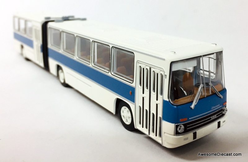Brekina 1:87 Ikarus 280 Articulated Bus, White/Blue