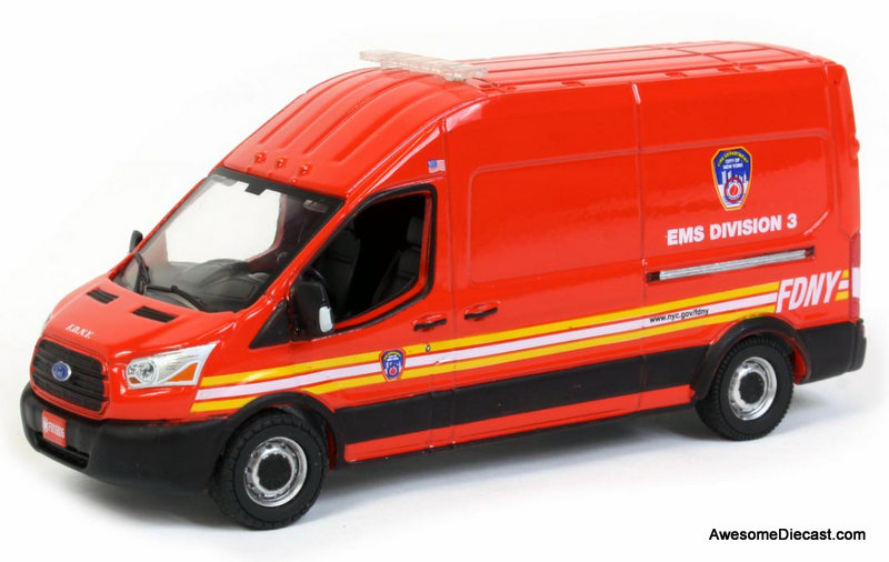 Greenlight 1:64 2019 Ford Transit: FDNY EMS Division 3