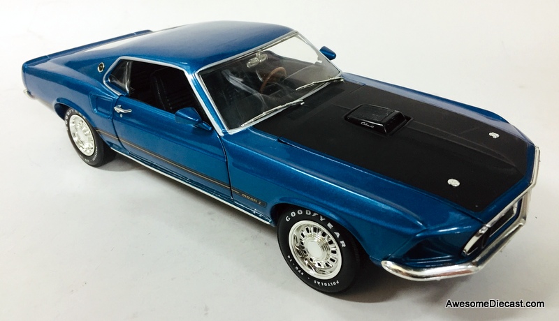 American Muscle 1:18 1969 Ford Mustang Mach 1, Metallic Blue