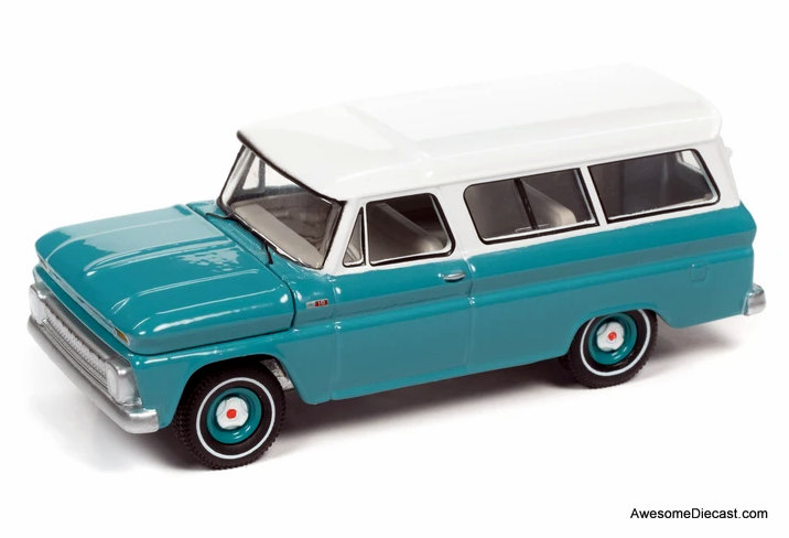 AutoWorld 1:64 1965 Chevrolet Suburban, Green/White