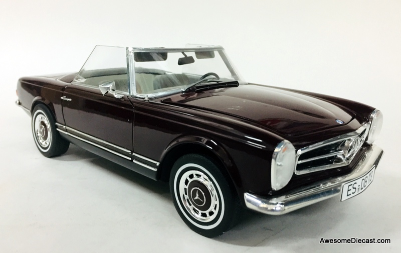 Schuco 1:18 1963 Mercedes Benz 280 SL Pagoda Spider, Burgundy