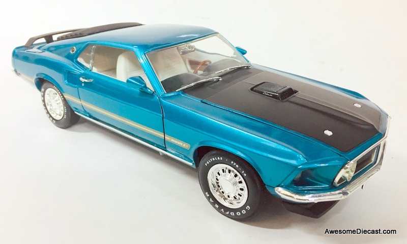 American Muscle 1:18 1969 Ford Mustang Mach 1, Metallic Turquoise