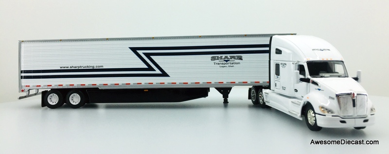 DCP 1:64 Kenworth T680 76" High Roof Sleeper Cab w/53' Refrigerated Trailer: Sharp Transportation