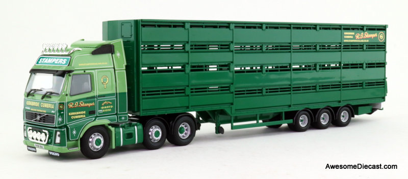 Corgi 1:50 2008 Volvo FH Sleeper Tractor w/Livestock Trailer: R.I. Stamper Haulage Ltd, Kirkbride, Cumbria