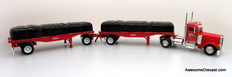 Only One! Tonkin Replicas 1:53 Peterbilt 379 Day Cab w/ AG Double Flatbed Trailers: Panella Trucking