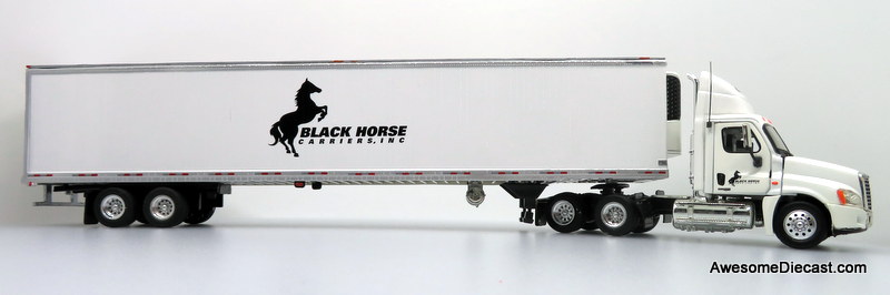 Only One! Tonkin Replicas 1:53 Freightliner Cascadia Day Cab w/ 53' Refrigerated Trailer: Black Horse Carriers, Inc