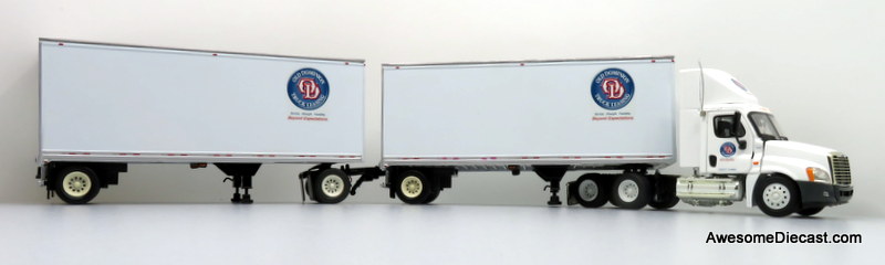 Only One! Tonkin Replicas 1:53 Freightliner Cascadia Day Cab w/ 28' Double Pup Trailers: Old Dominion Truck Leasing