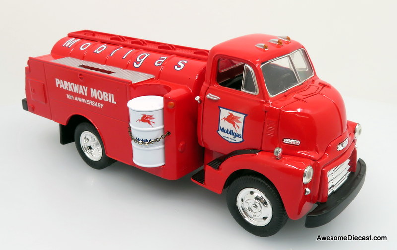 Only One! First Gear 1:34 1952 GMC Fuel Tanker: Mobilgas / Parkway Mobil 10th Anniversary (Coin Bank)