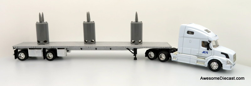 Only One! DG Productions 1:64 Volvo VNL Sleeper Cab w/ Transformer Load Flatbed Trailer: Jacksonville Electrical Authority (JEA)