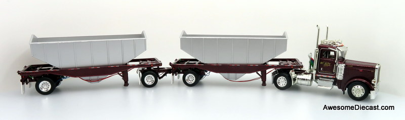 Only One! Tonkin Replicas 1:53 Peterbilt 388 Day Cab w/ 24' AG Double Hopper Trailers: Timmerman Starlite Trucking