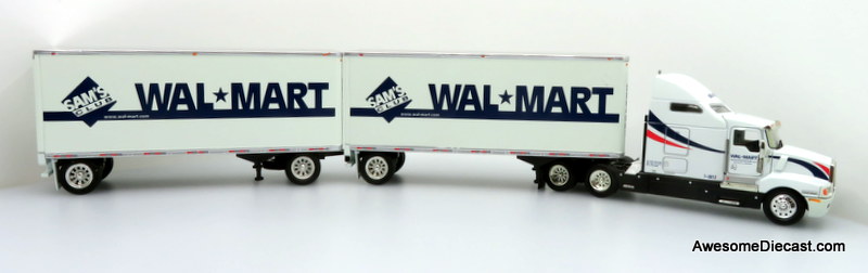 Only One! Tonkin Replicas 1:53 Kenworth T600 Sleeper Cab w/ 28' Double Pup Trailers: Walmart Transportation / Sam's Club