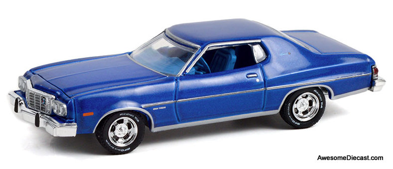 Greenlight 1:64 Muscle Series 26 1974 Ford Gran Torino Sport 2-Door Hardtop, Medium Blue Metallic