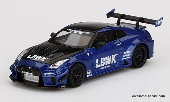 Mini GT 1:64 LB Works Nissan 35GT-RR, Blue