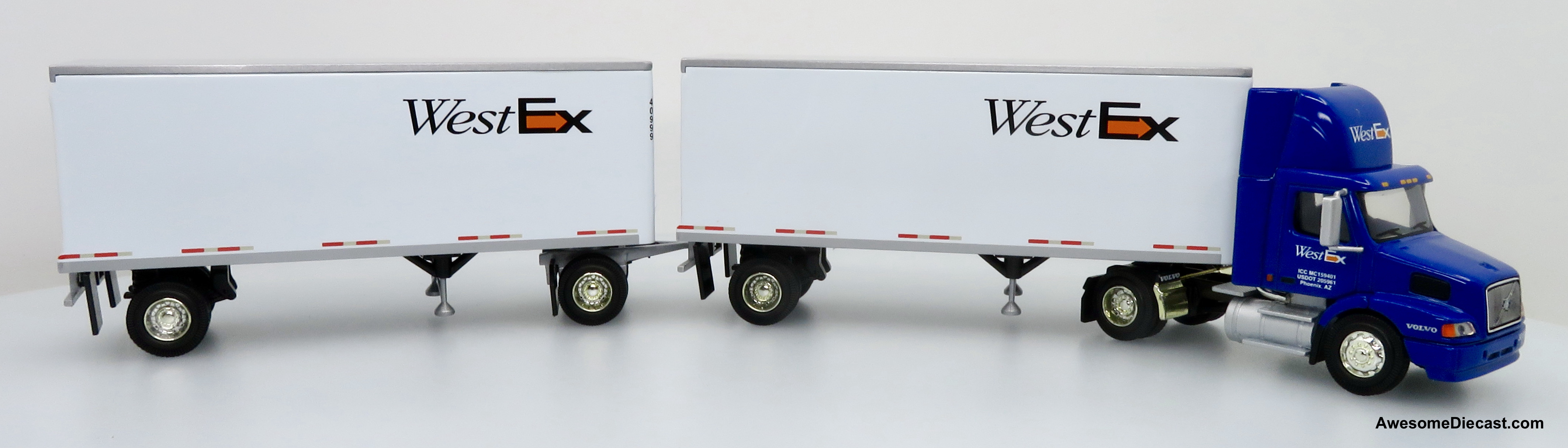 Only One! PEM Hartoy 1:64 Volvo VN Day Cab w/ 28' Double Pup Trailers: WestEx