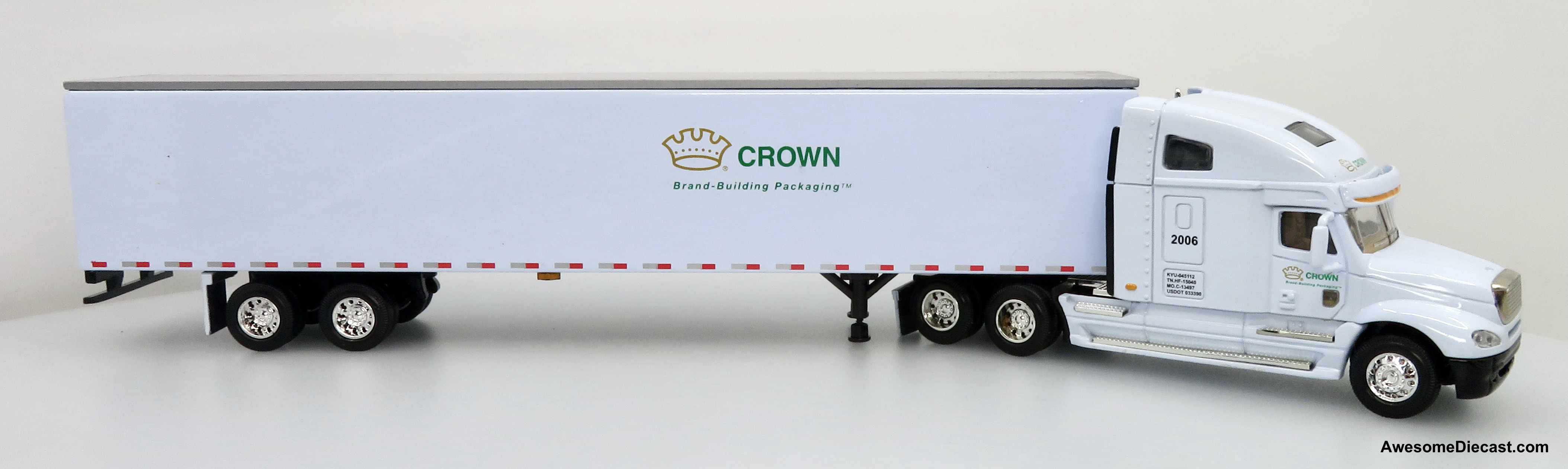Only One! DG Productions 1:64 Freightliner Columbia Sleeper Cab w/ 53' Trailer: Crown Cork & Seal Company / Crown Holdings