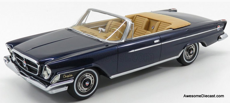 BOS 1:18 1962 Chrysler 300H Convertible, Dark Metallic Blue