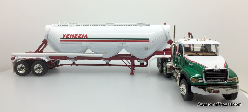 RARE!! First Gear 1:34 Mack Day Cab w/Granite Heil Dry Bulk Trailer: Venezia