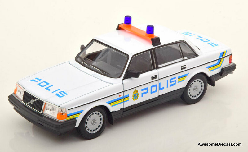 Welly 1:24 1986 Volvo 240GL: Swedish Police Force