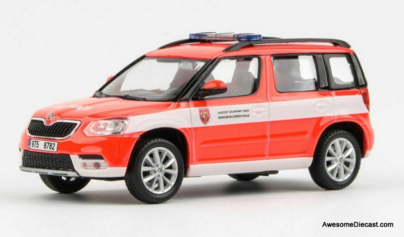 Abrex 1:43 2013 Skoda Yeti Fire Chief Car: Hasici Fire Department