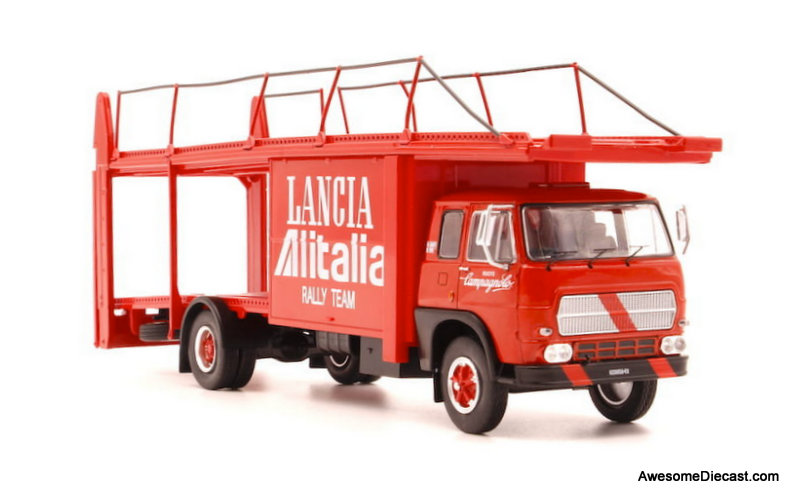 IXO 1:43 1976 Fiat 673 Racing Car Transporter: Lancia Alitalia Rally Team