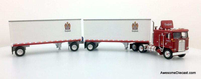 DCP by FG 1:64 Kenworth K100 COE Sleeper w/Wabash 28' Double Pup Trailers: CR England
