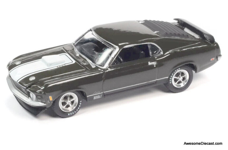 Johnny Lightning 1:64 1970 Ford Mustang Mach 1, Medium Ivy Green Metallic