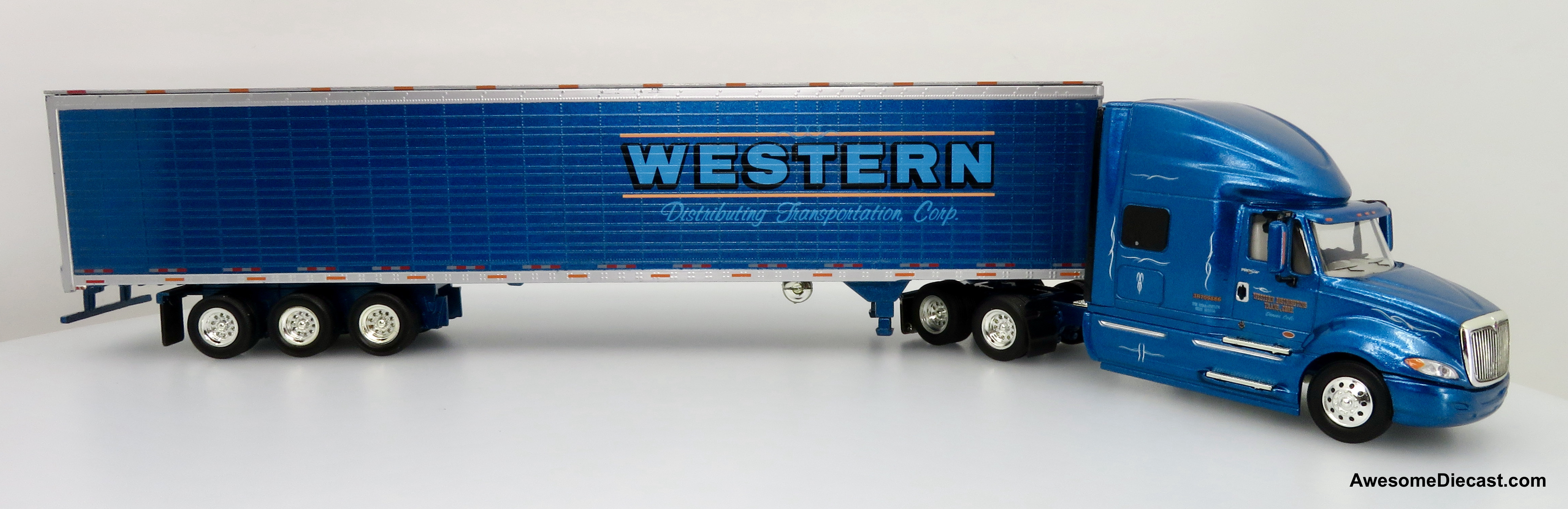 Only One! Tonkin Replicas 1:53 International Prostar Sleeper Cab w/ 53' Refrigerated Trailer: Western Distributing Transport