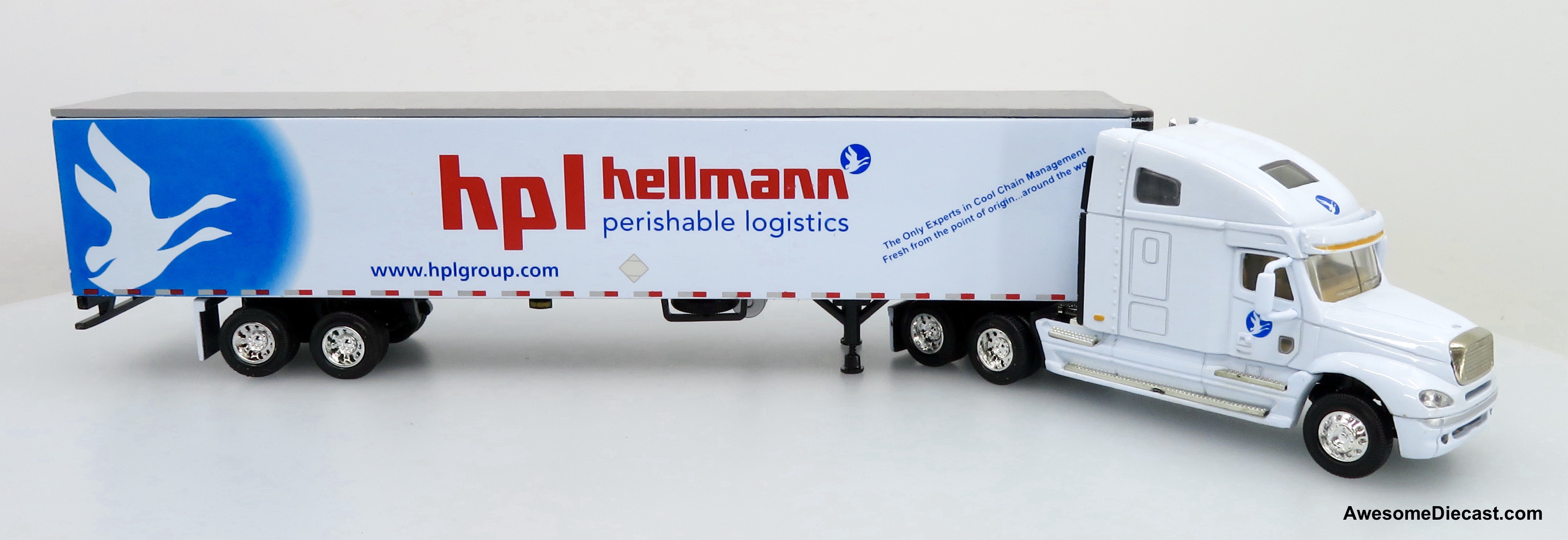 Only One! DG Productions 1:64 Freightliner Columbia Sleeper Cab w/ 53' Refrigerated Trailer: Hellmann Perishable Logistics (HPL)