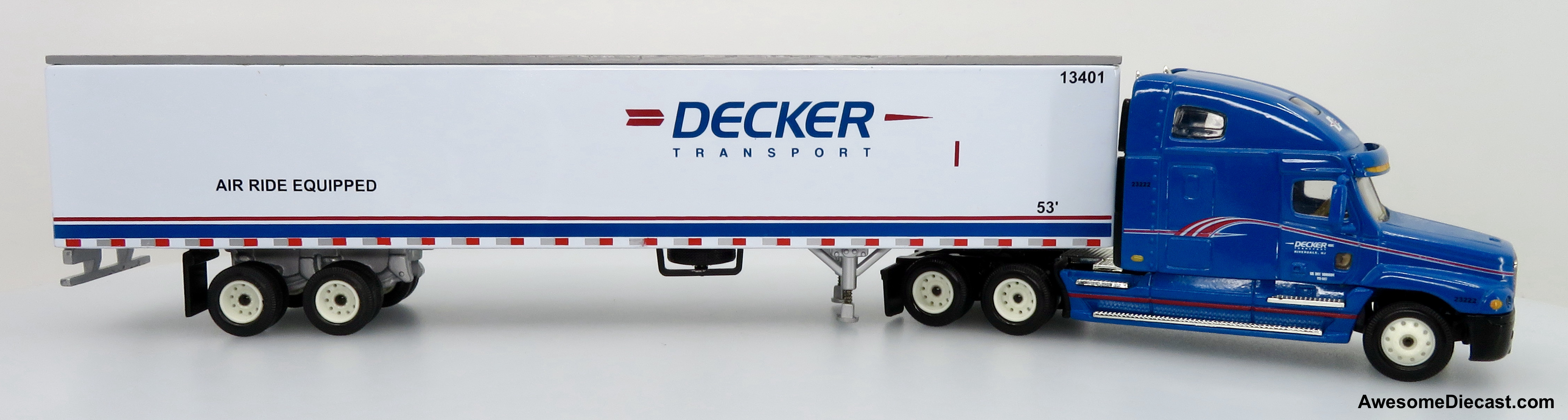 Only One! DG Productions 1:64 Freightliner Century Sleeper Cab w/ 53' Trailer: Decker Transport