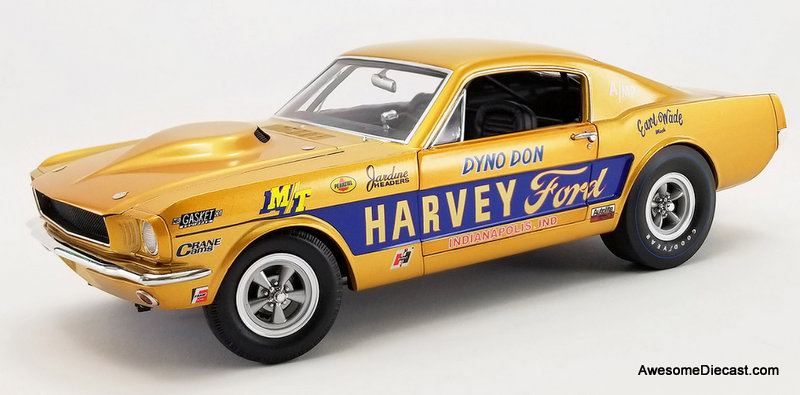 1965 Fordマスタング　アート　イエローコーナー ACME 1:18 1965 Ford Mustang A/FX, Harvey Ford: Dyno Don