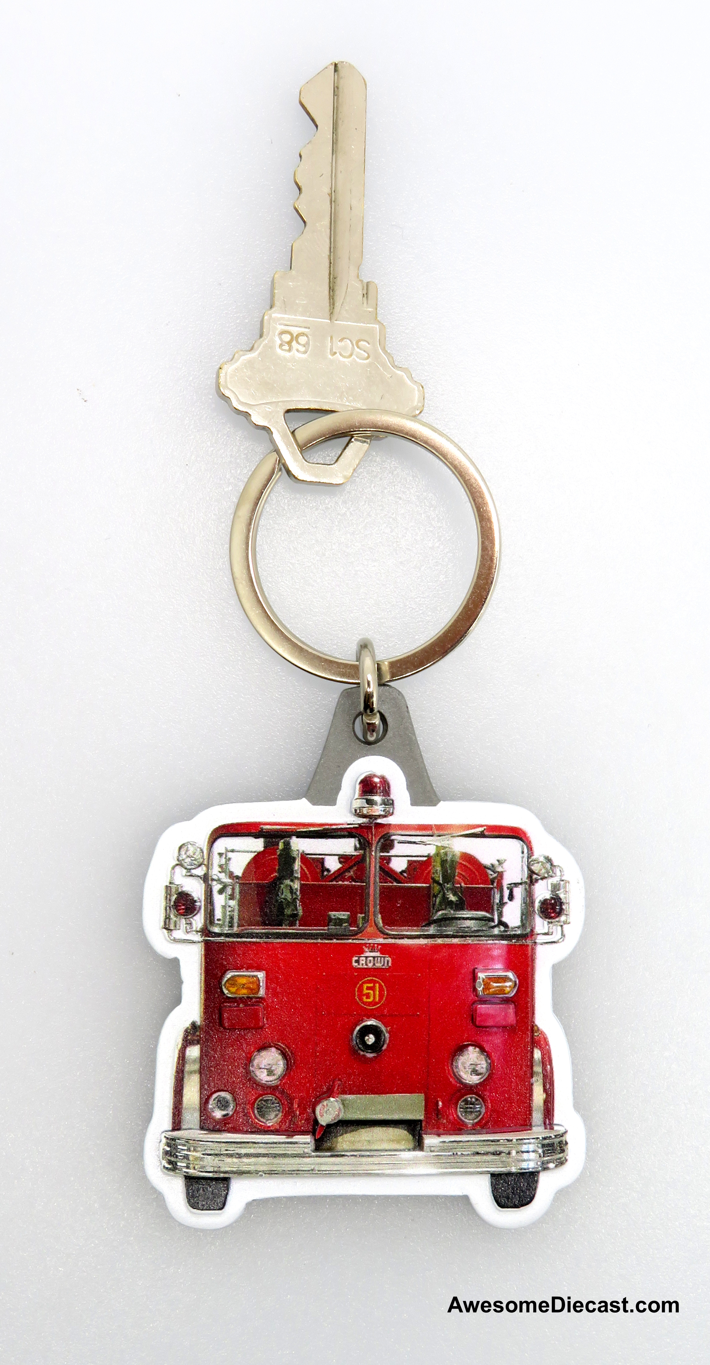 Iconic Replicas Limited 50th Anniversary Edition Metal Keychain: Crown Firecoach Engine 51