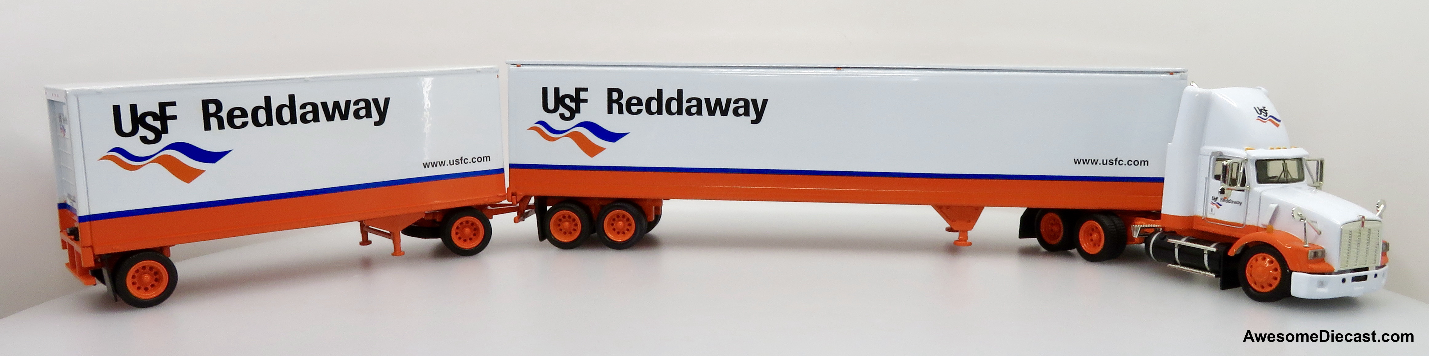 Only One! Tonkin Replicas 1:53 Kenworth T800 Day Cab w/ Rocky Mountain Doubles: USF Reddaway