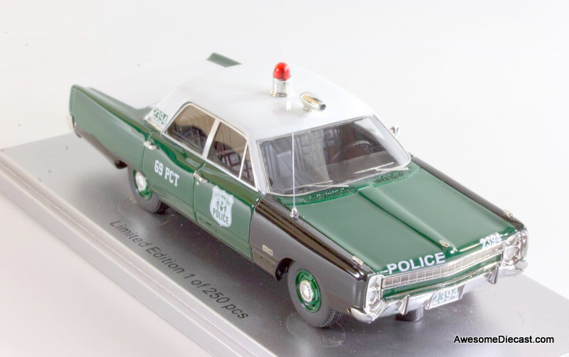  Kess 1:43 1968 Plymouth Fury, Green/Black: New York Police