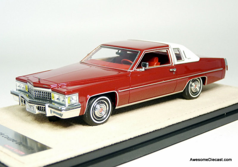 Stamp Models 1:43 1978 Cadillac Coupe DeVille, Carmine Red Metallic