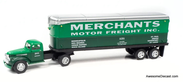CMW 1:87 1941 Chevrolet Tractor w/Trailer: Merchants Motor Freight