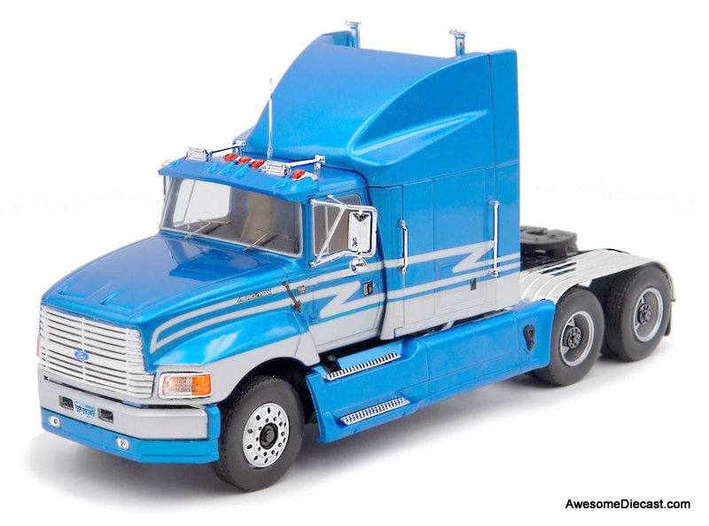 IXO 1:43 1990 Ford Aeromax Sleeper Cab, Metallic Blue/Silver