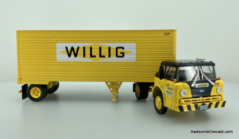 Altaya 1:43 1984 Ford C Series COE Day Cab w/Trailer: Willig Freight Lines