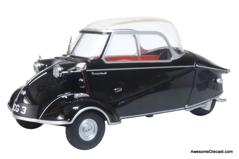 Oxford Diecast 1:18 1956 Messerschmitt KR200 Bubble Top, Black