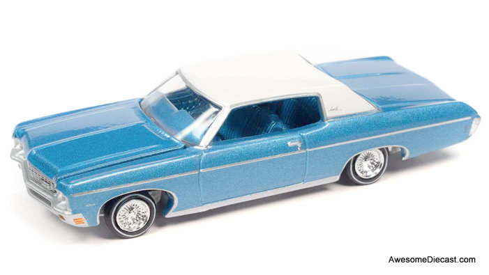 AutoWorld 1:64 1970 Chevrolet Impala Custom Coupe, Metallic Blue