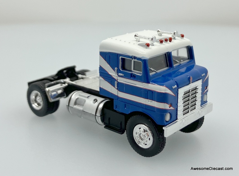 Brekina 1:87 Kenworth Bullnose Sleeper Tractor, Blue/White