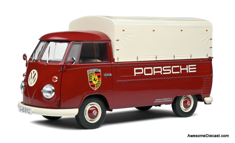 Solido 1:18 1950 Volkswagen T1 Pick-Up: Porsche Service Vehicle