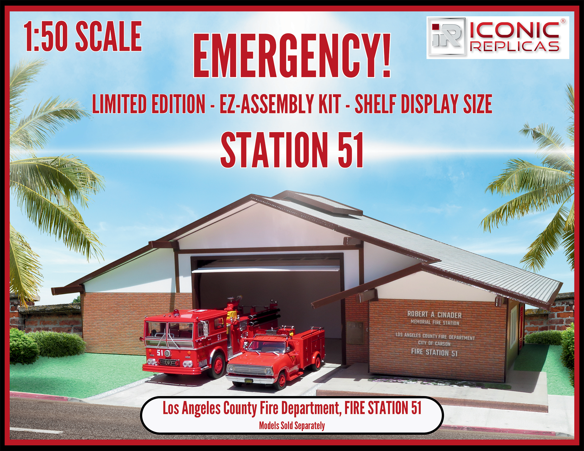 Iconic Replicas 1:50 Station 51 Shelf Size EZ-Assembly Kit