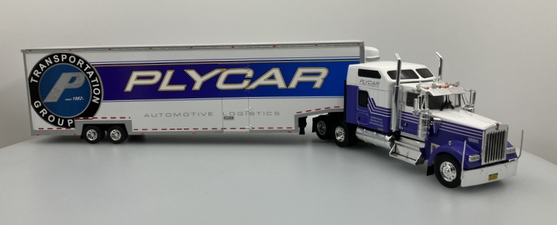  Altaya 1:43 1990 Kenworth W900 Tractor w/Car Carrier Trailer: PlyCar