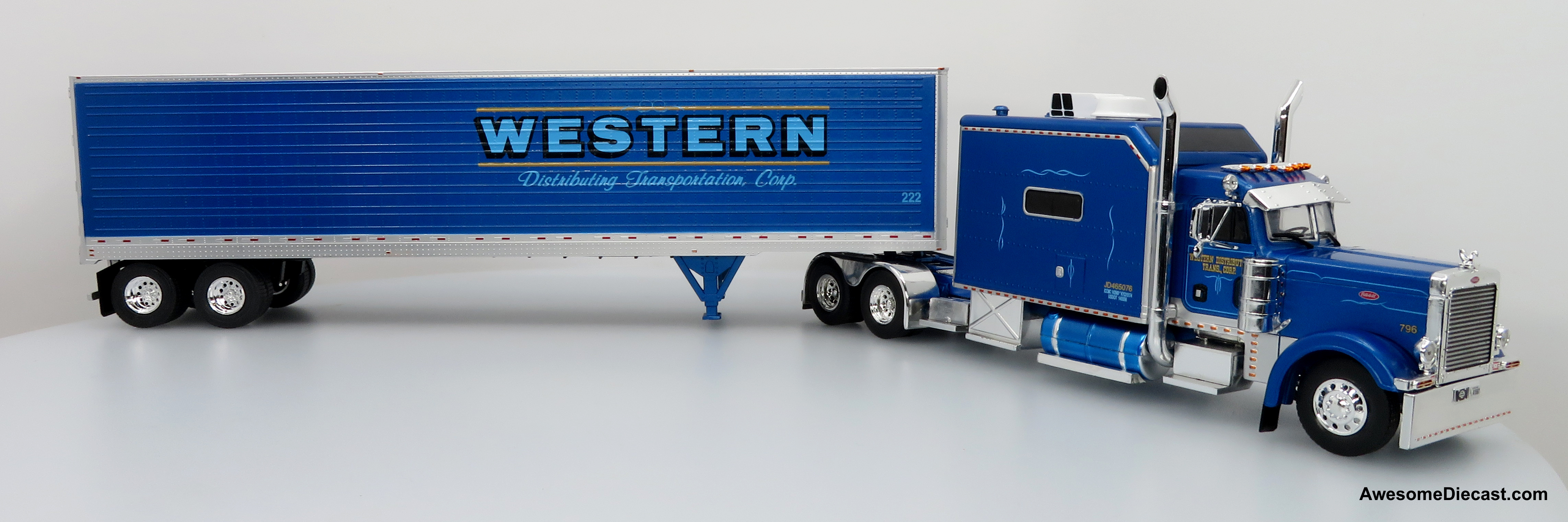 Iconic Replicas 1:43 1997 Peterbilt 379 Tractor & Trailer: Western Distributing Transportation, Corp.