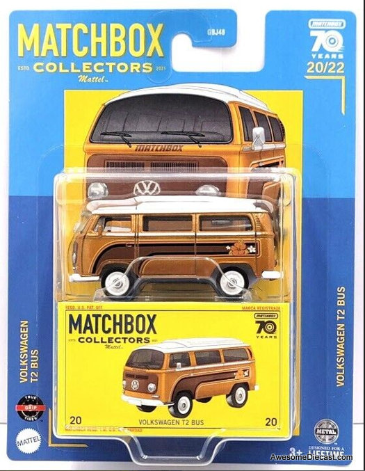 Matchbox 1:64 Premium Collectors Series Volkswagen T2 Mini Bus, Metallic Gold/Custom