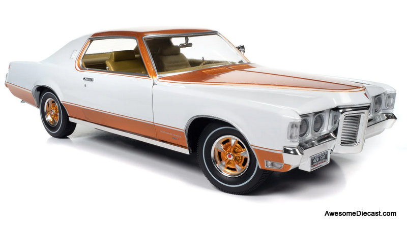 AutoWorld 1:18 1969 Pontiac Grand Prix (Royal Bobcat), White/Bronze